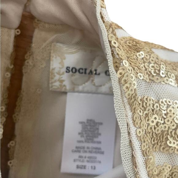 NWT Social Code tulip gold sequin 2piece skirt and top size 13 - Picture 14 of 15
